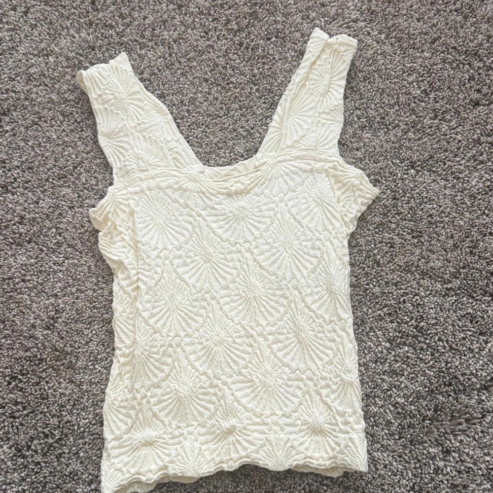 Aura Cream Textured Tank Top